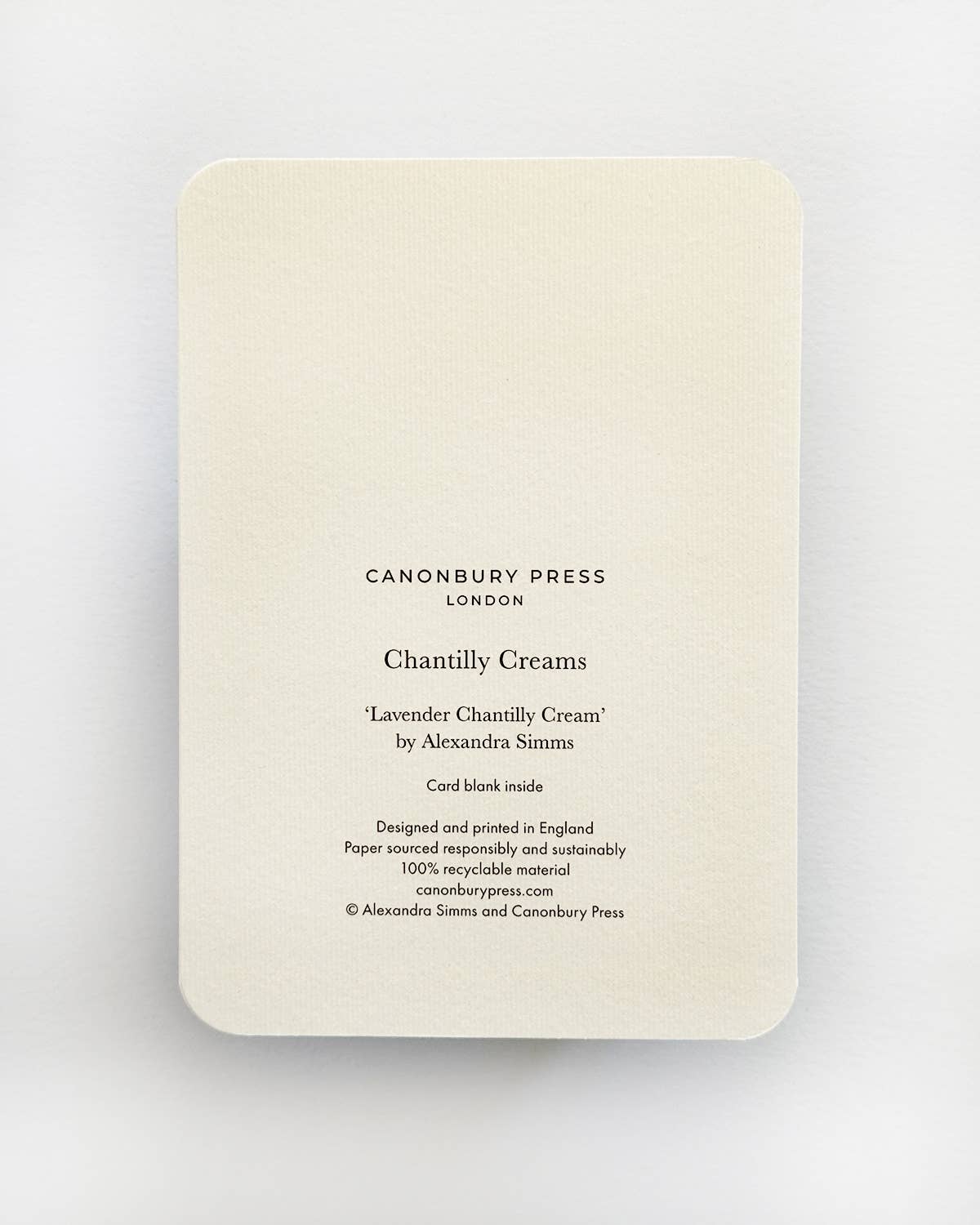 Lavender Chantilly Cream Card