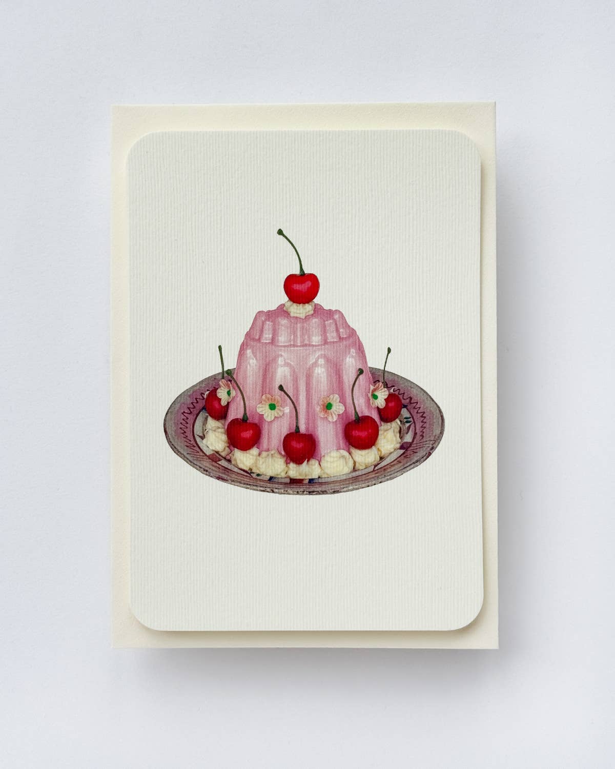 Rose Petal Cream Blancmange Card
